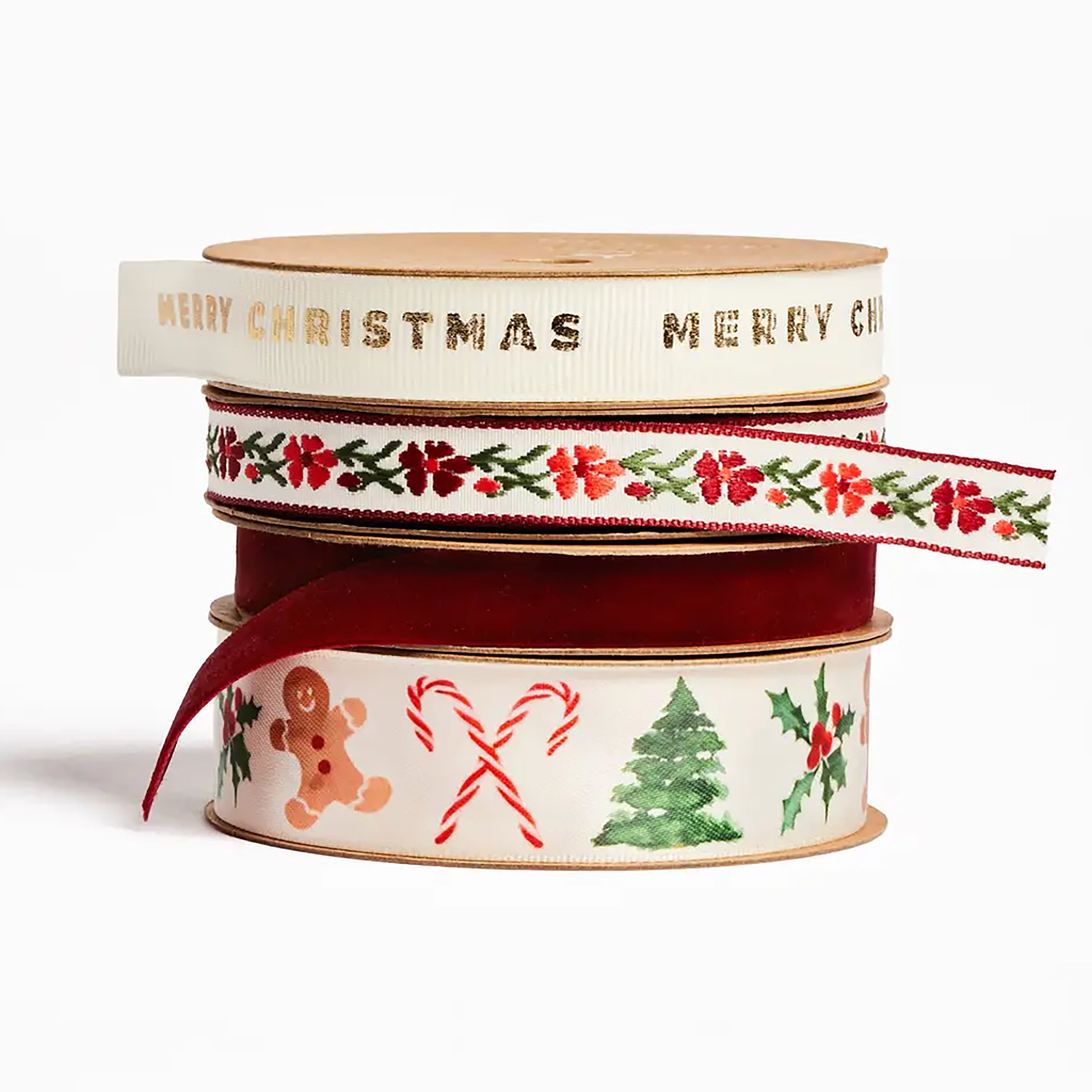 Christmas Holiday Set of Ribbon