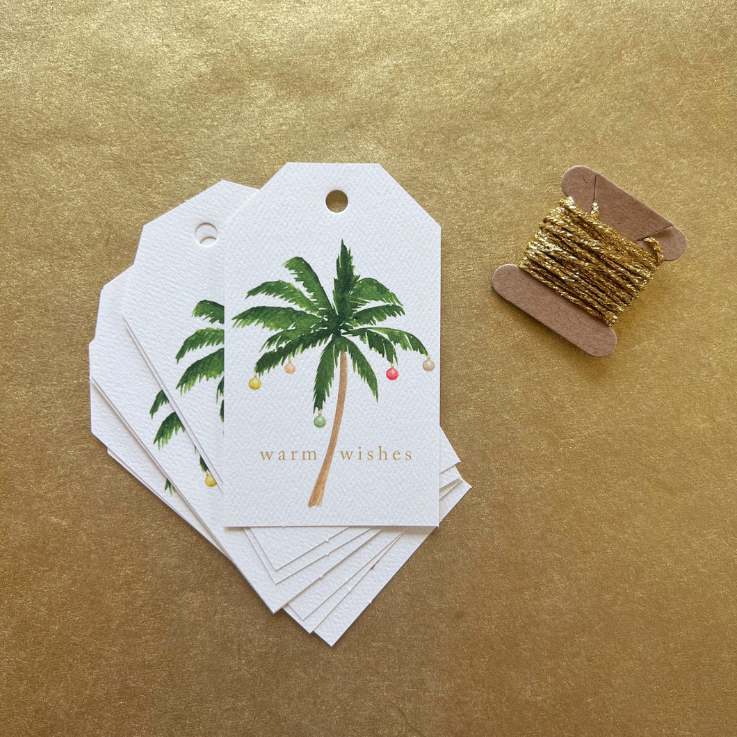 Christmas Palm Tree Gift Tags with Ribbon - set of 8