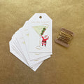Santa Martini Gift Tags with Ribbon - set of 8