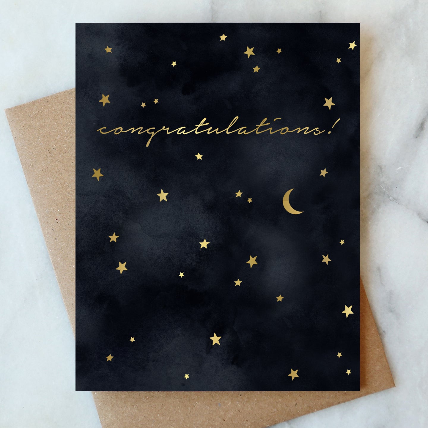 Black Sky Congrats Card