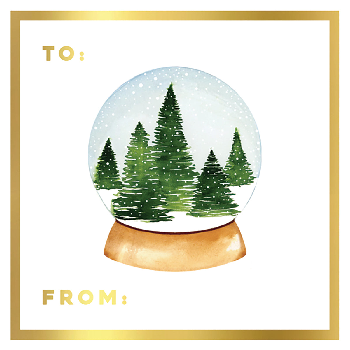 Snow Globe Gift Stickers - set of 10