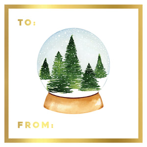 Snow Globe Gift Stickers - set of 10