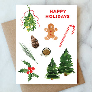 Happy Holidays Icons Card - Box Set of 6