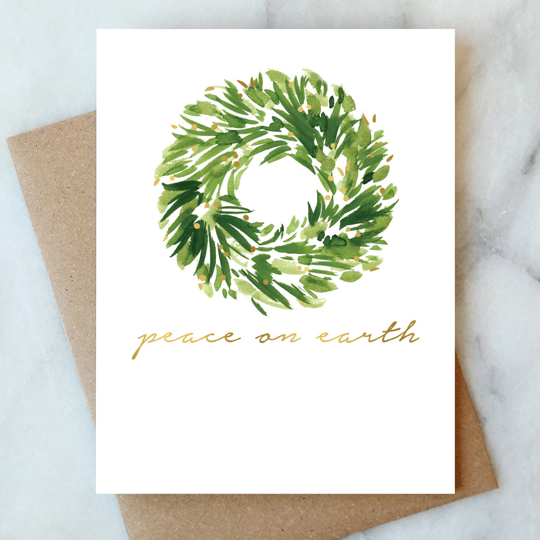 Peace on Earth Wreath Card