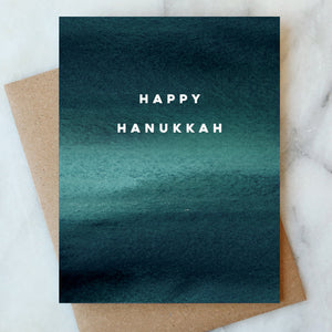 Blue Wash Hanukkah Card