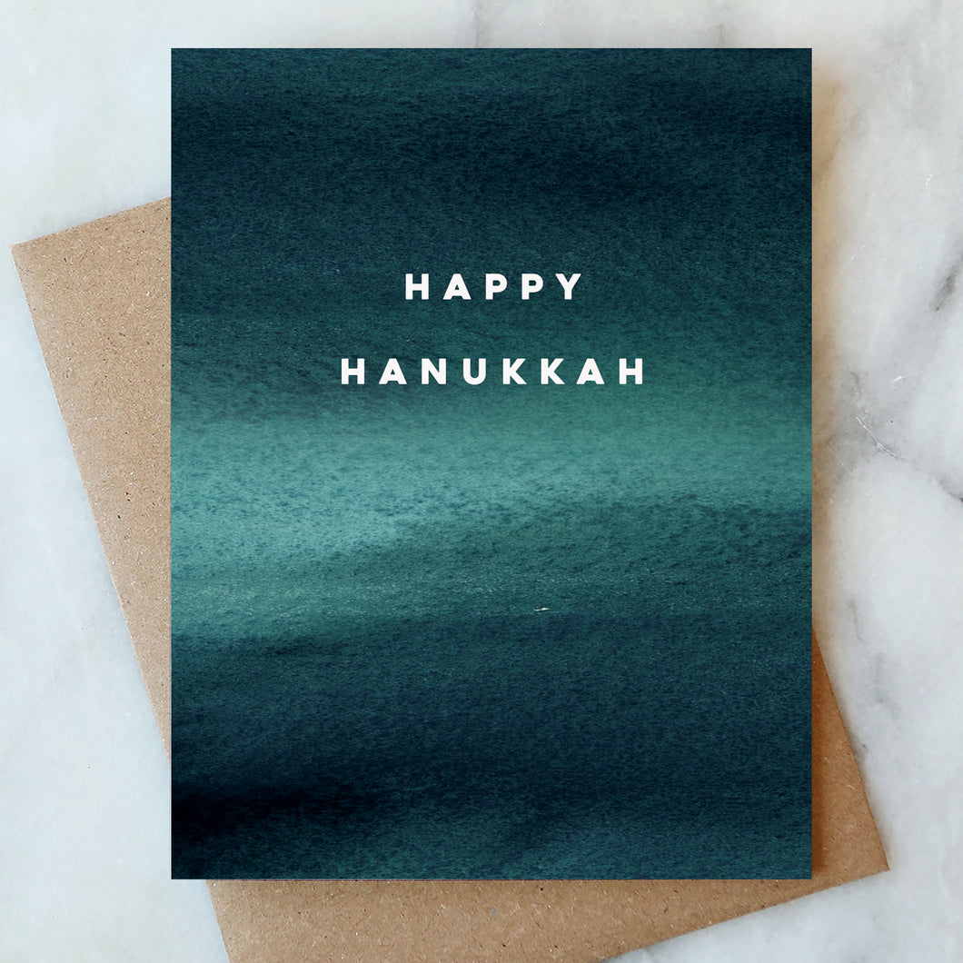 Blue Wash Hanukkah Card