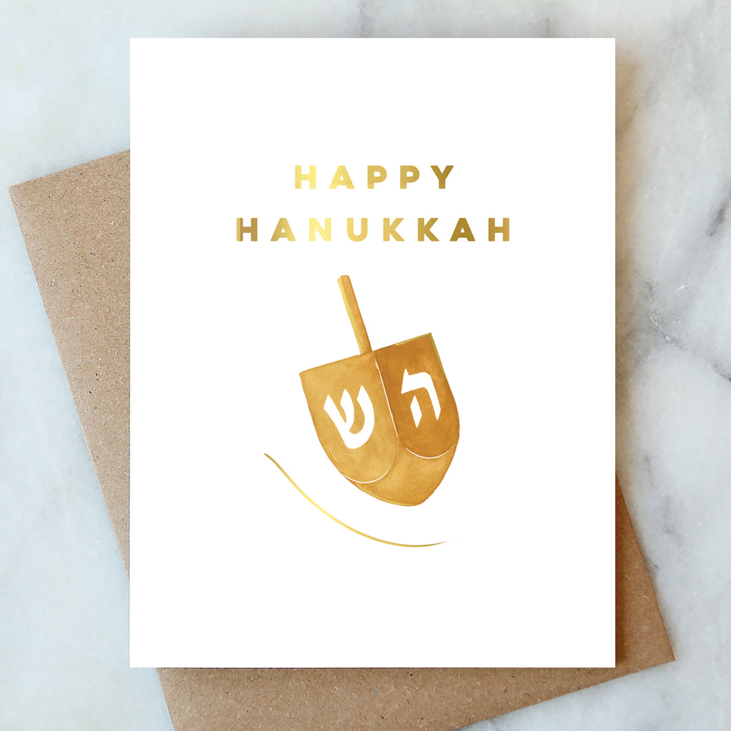 Dreidel Hanukkah Card