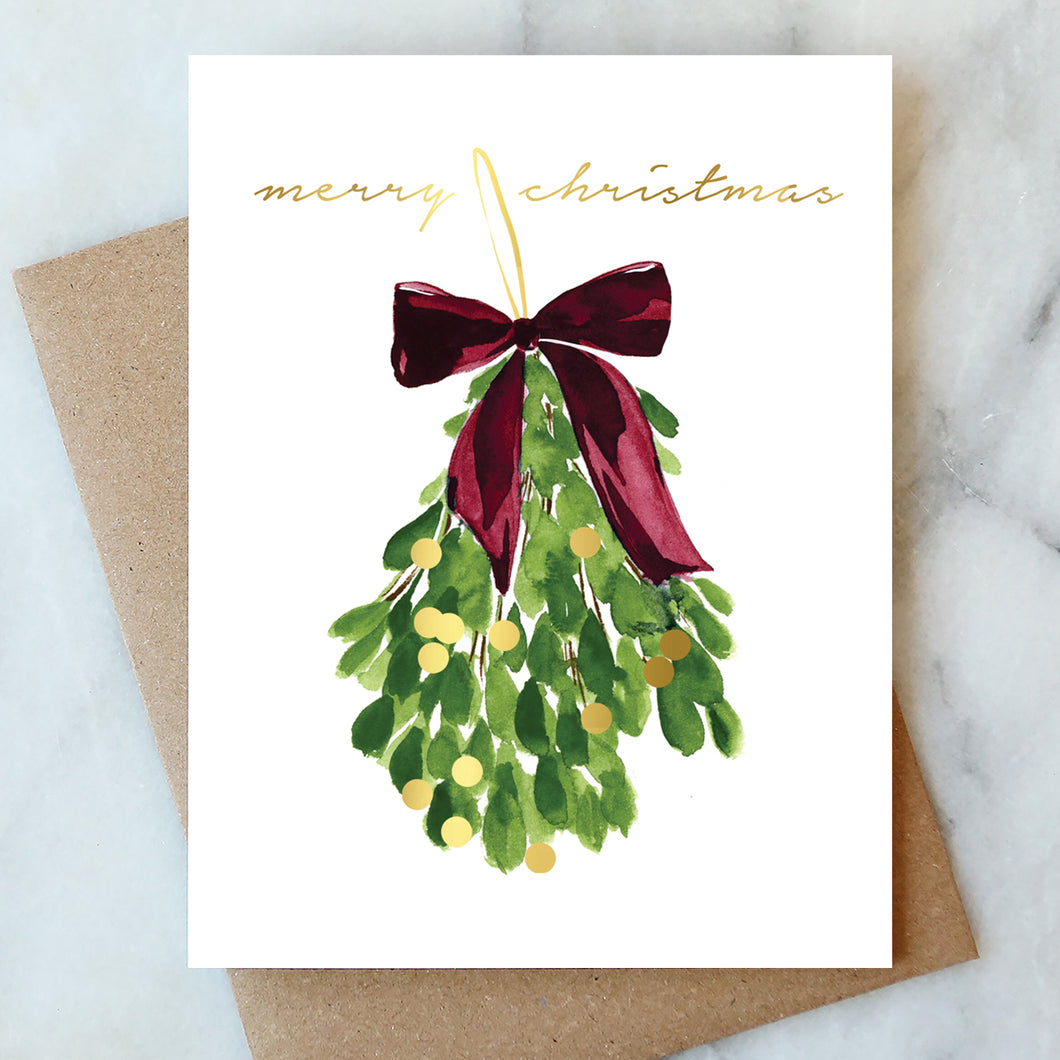 Mistletoe Christmas Card - Box Set of 6