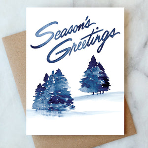 Wintery Season's Greetings Card - Box Set of 6