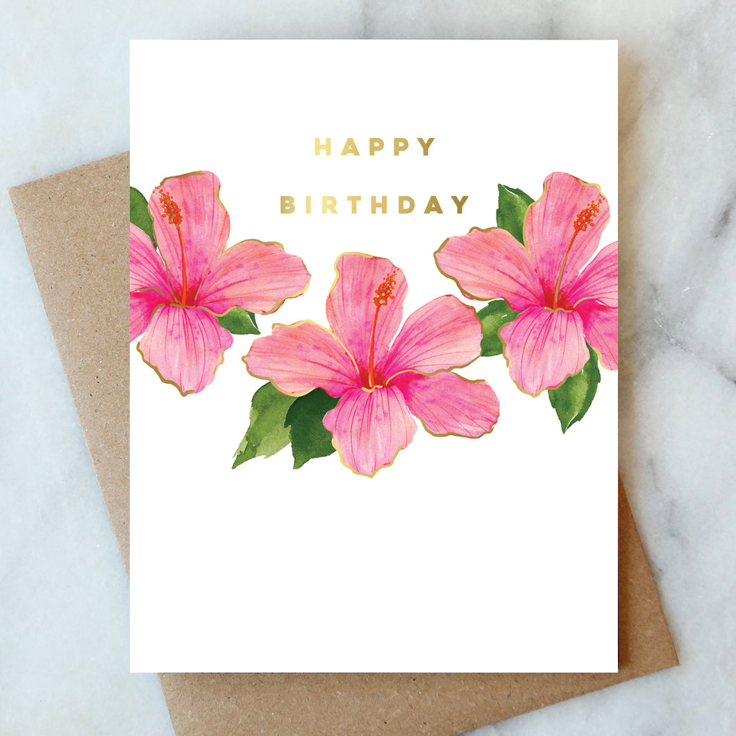 Hibiscus Birthday Card