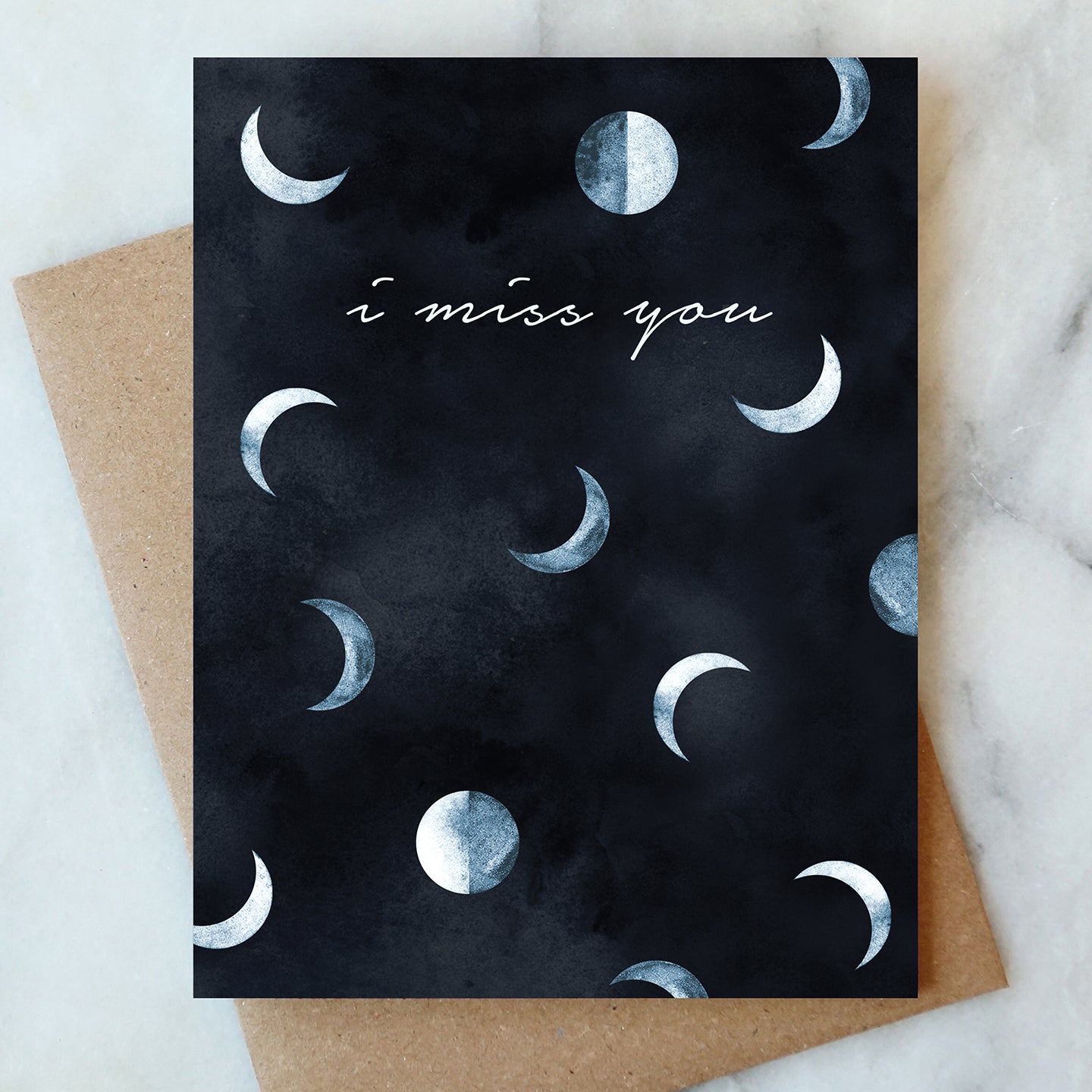 I Miss You Moons Card