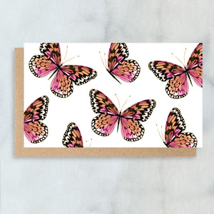 Pink Butterflies Mini Cards- Boxed Set of 6