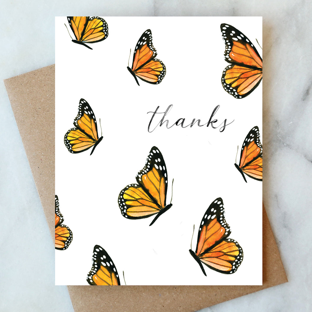 Butterfly Thanks Card - Box Set of 6