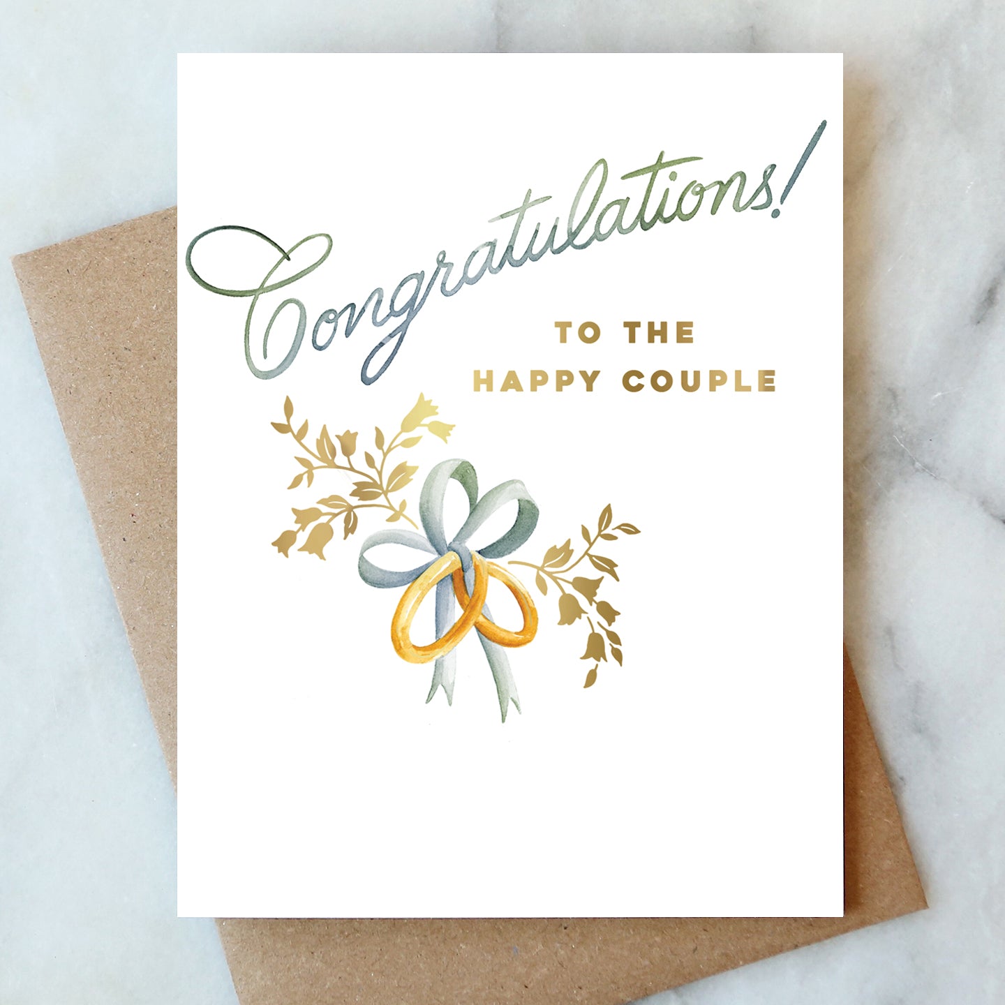 Wedding Rings Congratulations Card